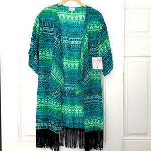 LuLaRoe Monroe fringe kimono